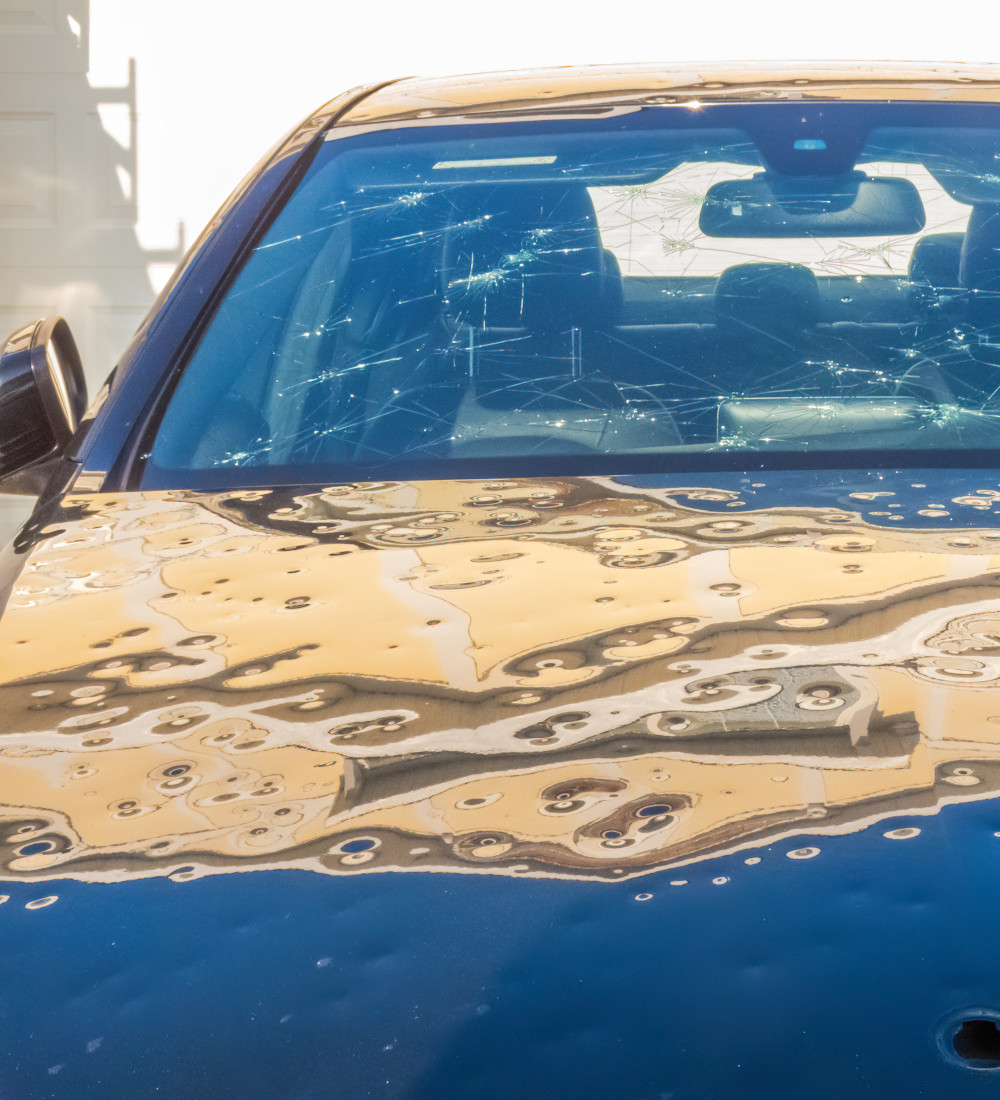 hail damaged car